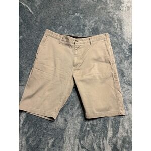 Volcom Mens Shorts 36 Chino Beige Cotton Blend Solid Skate Shorts Khaki Shorts